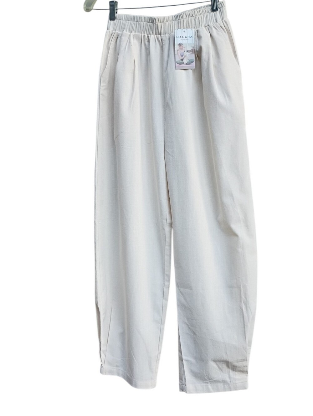 Halara cotton cream color pants sz XS NEW